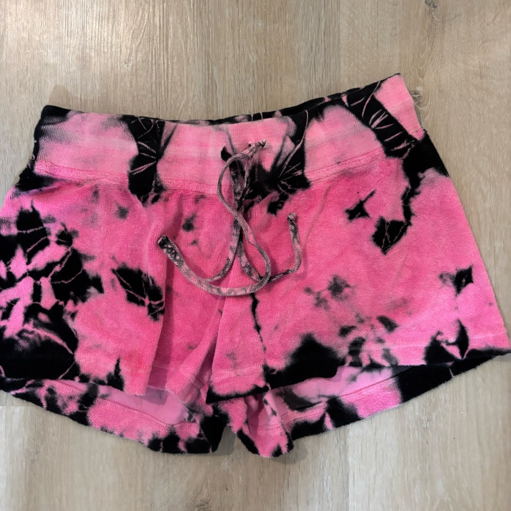 Hard tail Pink and Black Tie-Dye Shorts